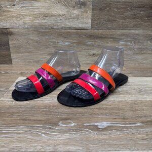 Nine West Fastenup Strappy Slide Multicolor Slide Women's Size 10